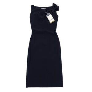 Chiara Boni La Petite Robe Shoko Black Dress with Bow Accent Size 6 NWT